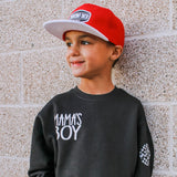 *MAMA's Boy Crew Sweatshirt, Black (Toddler, Youth, Adult)