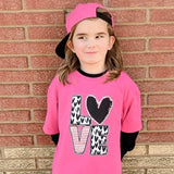 *LOVE Hearts Tee, Hot Pink (Infant, Toddler, Youth, Adult)