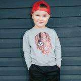 *Vday Drip Skull Crew Sweatshirt, Heather  (Toddler, Youth, Adult)