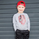 *Vday Drip Skull Crew Sweatshirt, Heather  (Toddler, Youth, Adult)