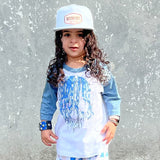 Bunny Drip Skull Raglan, W/DENIM IToddler, Youth)