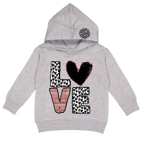 LOVE Hearts Hoodie, Heather (Toddler, Youth, Adult)