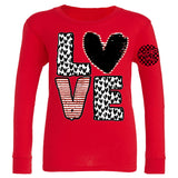 *LOVE Heart LS Shirt, Red (Infant, Toddler, Youth , Adult)