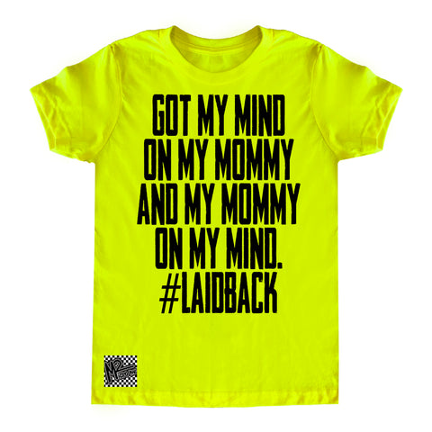 HM-Mind On Mommy Tee, Neon Yellow (Toddler, Youth)