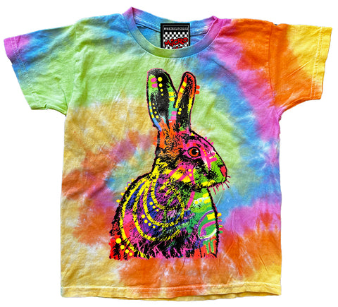 Sherbert Tie Dye Tee, Neon Bunny (Toddler, Youth)