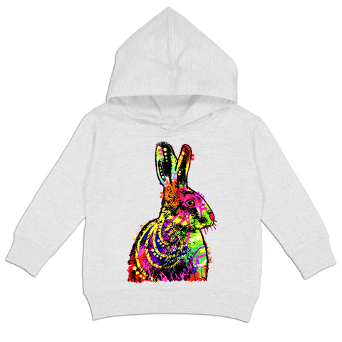 Neon Bunny Hoodie, White (Toddler, Youth, Adult)