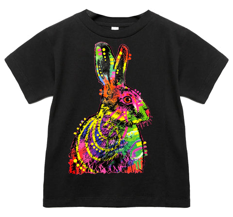 Neon Bunny Tee, Black (Toddler, Youth, Adult)