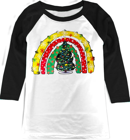 Rainbow Tree Raglan, W/B (Infant, Toddler, Youth)