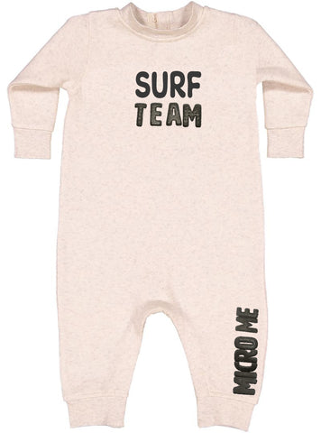 SURF TEAM Puff Fleece Romper, Natural (Infant)