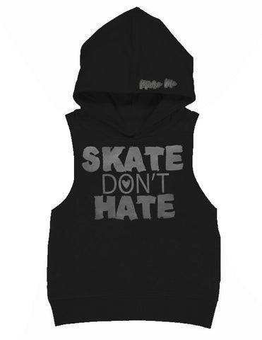 Skate Don't Hate Fleece Muscle Tank, Black (Toddler, Youth, Adult)