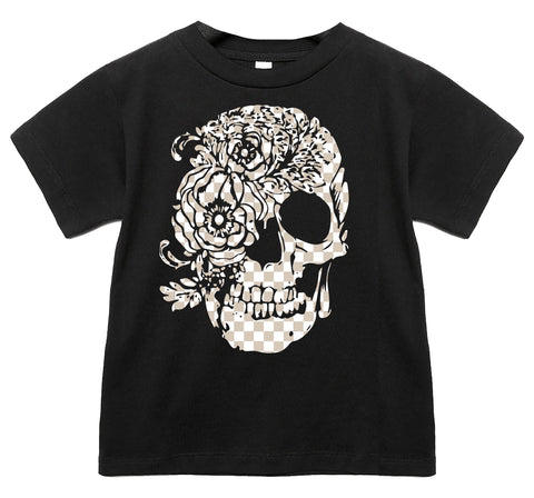 Natural Checks Skull N Roses Tee, Black (Infant, Toddler, Youth, Adult)