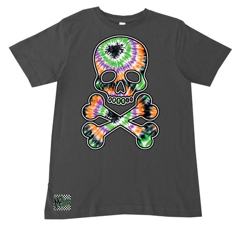 Tie Dye Skull Tee,  Charcoal (Infant, Toddler, Youth, Adult)