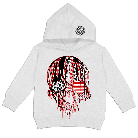 Vday Drip Skull Hoodie, Wht (Toddler, Youth, Adult)