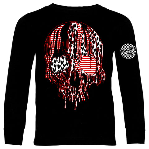 Vday Drip Skull LS Shirt, Black (Infant, Toddler, Youth , Adult)